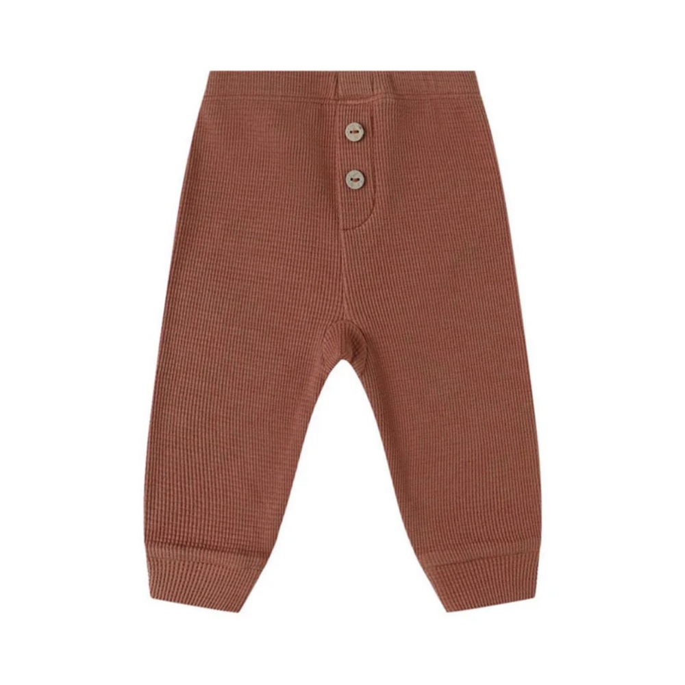 Quincy Mae waffle legging in Cranberry 12-18m